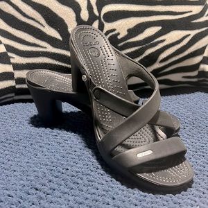 Women’s slip on Crocs with heel Size 10